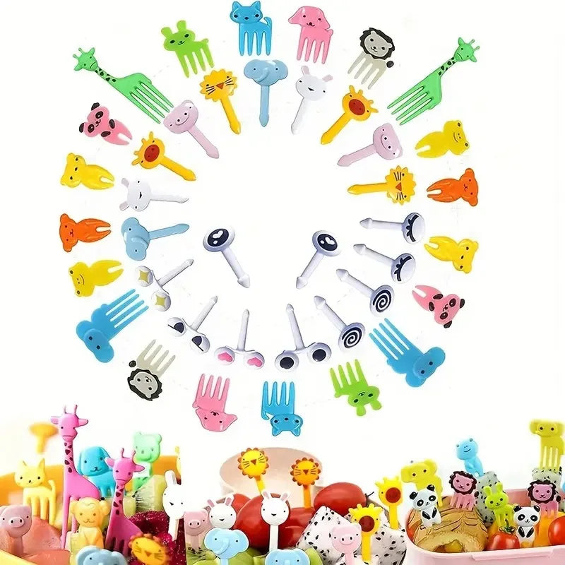 Animal food picks for kids lunch boxes