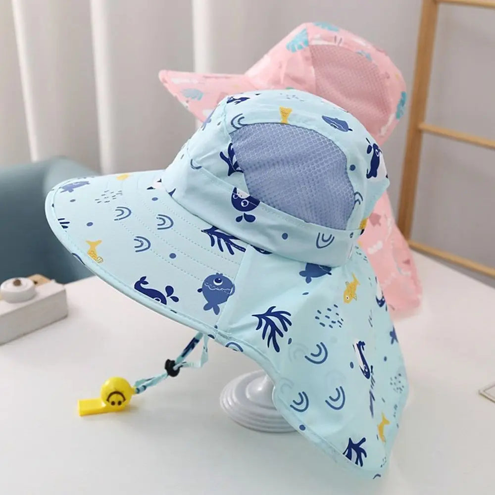 Kids sun hat with neck flap